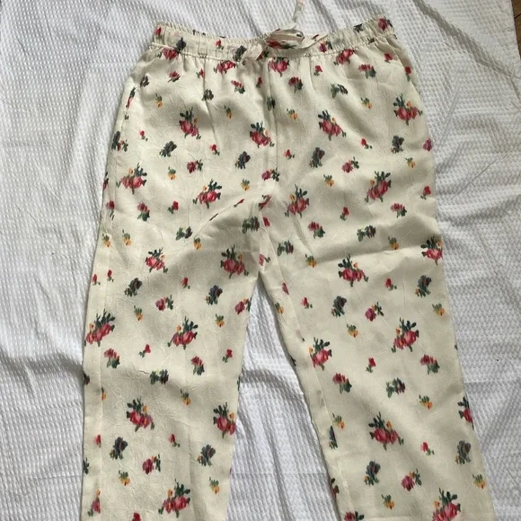 Hill House Home Pants Floral Size Medium White - Picture 8 of 10